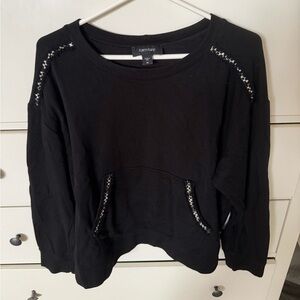 Karen Kane Black Sweatshirt with White Stitching
